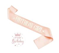 Generisch Sash Birthday Girl Sash and It's My Birthday Badge Kit de décorations d'anniversaire pour enfants filles Décorations de fête d'anniversaire pour femmes (RG1, A)