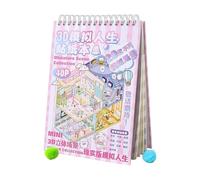 Generisch Scènes d'autocollants pour - Mignon Miniature Fantaisie Œuvres d'art avec Animaux de Compagnie - Carnet de Collection d'artisanat | pour Adultes Amoureux Amis Adolescents et