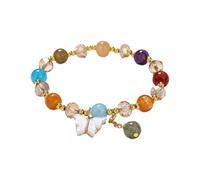 Generisch Schritt Und Kalorienzähler Armband 2024 New Imitation Jade Butterfly Glass Bracelet Children's Bead Bracelet Armbanduhr Foto (B, A)