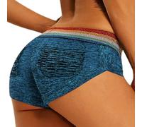 Generisch Scrunch Butt Short de sport pour femme push-up sans coutures pour motard, yoga, fitness, gym, taille haute, pole dance, legging court de cyclisme, bikini Rave Clubwear, bleu, S