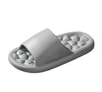 Generisch Scuff Femmes Couples Femmes Hommes Solide Douche Chambre Maison Antidérapant Respirant Massage Semelle Souple à Séchage Rapide Pantoufles Chaussures plates confortables, gris, 45 EU