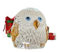 Generisch Sculpture de hibou scintillante - En pierre précieuse blanche, élégante figurine animal avec surface à facettes, ornement saisonnier avec savoir-faire luxueux, accent de table festif pour la