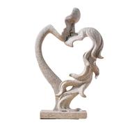 Generisch Sculpture en résine en forme de baiser, créatif, romantique, abstrait, couple abstrait, décoration artistique moderne pour salon, chambre à coucher, support TV, bibliothèque
