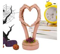 Generisch Sculpture mains de cœur d'Halloween, ornements d'amour Statue de geste de la main | Sculpture de décoration de bureau polyvalente exquise pour un mariage qui résonne avec les fans de crânes