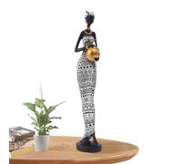 Generisch Sculpture tribale africaine - Figurine décorative en résine - Statue ethnique de collection - Décoration d'intérieur sophistiquée pour bibliothèque, armoire, couloir, salon, salle de lecture