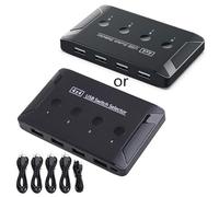 Generisch Sélection de commutateur USB 2.0, 4 ordinateurs partagent 4 | Adaptateur répartiteur USB haute vitesse 4 ports pour imprimante, scanner, clavier, souris