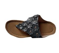 Generisch Semelle épaisse Sandales compensées confortables décontractées pour femmes Tanga Tendance Slip On Printemps Rétro Confortable Chaussures en néoprène pour femmes, Noir , 41 EU