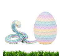 Generisch Serpent imprimé 3D avec - Œuf, œuf de dragon dans, surprise réaliste à l'intérieur, décoration de figurine pour soulager le stress et la décoration de la maison Animaux articulés |