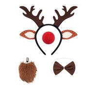 Generisch Serre-tête de renne - Cornes d'animaux amusantes - Oreilles et queues de rennes - Pour Halloween, vacances, fête, cosplay, accessoires photo