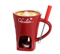 Generisch Set de fondue - Céramique - Dessert - Chauffe-beurre - Tasse chauffante portable avec base de bougie pour sauces au chocolat au caramel - Autorité de cuisine compacte - Pour sucreries