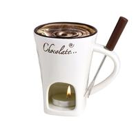 Generisch Set de fondue - Céramique - Dessert - Chauffe-beurre - Tasse chauffante portable avec base de bougie pour sauces au chocolat au caramel - Autorité de cuisine compacte - Pour sucreries