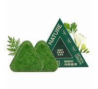 Generisch Shampooing Solide Triangulaire Nature Seven Green, Huiles Équilibrantes pour Cuir Chevelu, Non Grat, Shampooing de Soin des Cheveux pour Hommes et Femmes, Nettoyage Doux et Soin Nourissant