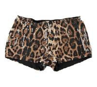 Generisch Short à paillettes pour femme - Taille haute élastique - Skinny - Brillant - Short de fête - Short de soirée - Short de danse - Disco - Tenue de carnaval, Kaki #3., M