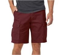 generisch Short chino d'été pour hommes grands et longs, couture intérieure de 18 cm, short de bain plat à l'avant, en jean baggy, grande taille, tenues des années 80 pour homme d'affaires, Bordeaux