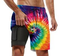 Generisch Short de bain court pour homme avec cordon de serrage - Protection UV - Pour garçons - Pour la natation d'école, Maillot de bain J15 violet foncé, S