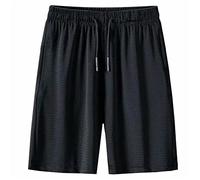 Generisch Short de bain pour homme, boxer, protection UV, pantalon de plage, avec poches renforcées aux genoux, pour l'équitation, la voile, les aventures d'été, Noir , XL