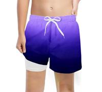 Generisch Short de bain unisexe tendance et décontracté pour enfant avec doublure de compression, short de bain extensible