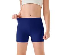 Generisch Short de danse de yoga taille haute pour filles, pantacourt de sport confortable en tissu stretch doux pour enfants, Marine, 7-8 ans