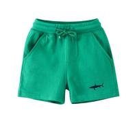 Generisch Short de jogging court pour enfants garçons short en coton excavatrice dinosaure espace planètes couleur unie enfant été pantalon décontracté, Short C14 vert, 5-6 ans