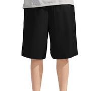 Generisch Short de jogging d'été 2026 pour garçon avec taille élastique et poche - Pantalon d'école décontracté et short, Noir , 17-18 ans