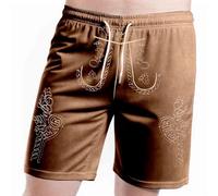 Generisch Short de loisirs pour homme avec imprimé lettres pour festivals d'été, style urbain, confort quotidien, tissu extensible élastique, idéal pour les excursions et les activités décontractées