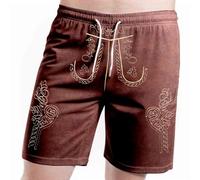 Generisch Short de loisirs pour homme avec imprimé lettres pour festivals d'été, style urbain, confort quotidien, tissu extensible élastique, idéal pour les excursions et les activités décontractées