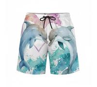 Generisch Short de loisirs pour homme avec imprimé, taille élastique double couche, idéal pour les promenades, les journées à la plage, polyvalent, confortable pour toutes les saisons, bleu clair, 3XL