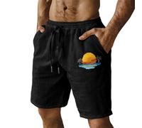 Generisch Short de plage avec motif noix de coco pour les voyages d'été, les activités de loisirs décontractées comme short pour homme, Noir , L