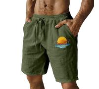 Generisch Short de plage avec motif noix de coco pour les voyages d'été, les activités de loisirs décontractées comme short pour homme, Vert armée., 4XL