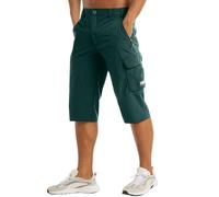 Generisch Short de plage pour homme du genou, léger, pour marcher, ceinture à sept points, exercice cargo de poche, pêche 18 pantalon court, GN1., L