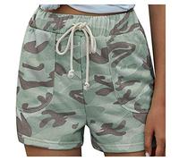 Generisch Short de pole dance pour femme - Taille courte - Élastique - Impression solide - Couleur camouflage - Pantalon de loisirs, B22 vers E27, XL