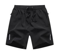 Generisch Short de sport Brysha pour homme avec poches et cordon de serrage élastique - Confort ultime, style et polyvalence pour l'été, Noir , 5XL