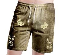 Generisch Short décontracté pour homme 2026 pour vacances d'été, usage quotidien, sorties décontractées avec imprimé lettres, coupe confortable pour les fêtes de la bière, Vert armée., S