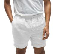 Generisch Short d'été léger en lin pour homme - Short de plage baggy avec poches - Taille élastique - Short d'extérieur confortable - Coupe droite, Blanc., XXXL