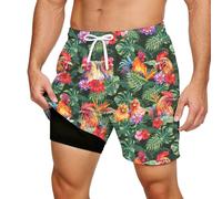 Generisch Short d'été tendance pour homme avec doublure intérieure double couche et poches pratiques pour une tenue décontractée, d, 3XL
