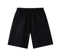 Generisch Short extensible uni pour garçons et filles, pantalon quart décontracté, taille moyenne, pantalon de loisirs simple, Noir , 3-4 ans