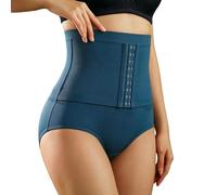 Generisch Short gainant pour femme, taille haute, couleur unie, pour brûler les graisses, doux, respirant, antidérapant, contrôle du ventre, Bleu marine, M