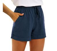 Generisch Shorts Garçons 140 Coton Taille Haute Décontracté Pantalon de Poche Lâche Jambe Droite Mode Pantalons de Sport Happy Shorts Boxers Bière, Marine, L