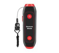 Generisch Sifflet électronique | 14 x 4,1 x 3 cm, 99 g, 120-150 dB | Batterie 9 V avec lumière SOS, lampe de poche | Entraîneur d'arbitre de football, cadeau de sport