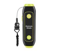 Generisch Sifflet électronique | 14 x 4,1 x 3 cm, 99 g, 120-150 dB | Batterie 9 V avec lumière SOS, lampe de poche | Entraîneur d'arbitre de football, cadeau de sport