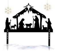 Generisch Silhouette de Crèche de Noël en Métal - Décoration Extérieure, Résistant aux Intempéries, Famille Sacrée, Noël de Jardin, Décoration de Cour religieuse. Nouveau | Familles Foileuses