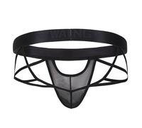 Generisch Slip en dentelle pour homme - Sous-vêtements transparents - String pour homme - Mini string gay - Sous-vêtements érotiques transparents - Sous-vêtement rétro, Noir , XL