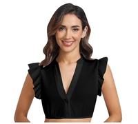 Generisch Slip Entrejambe Ouvert Femme Robe Dirndl Manches Courtes Robe de Bière Performance Robe Débardeur Gilet Tops Corsages Lingerie Femme, Noir , M