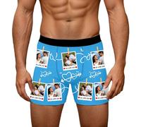 Generisch Slip imprimé pour homme pour un confort ultime avec un matériau extensible respirant dans un design tendance pour la Saint-Valentin, bleu ciel, XXL