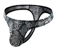 Generisch Slip pour homme au design léopard - Serpent avec taille basse - Lingerie séduisante pour une élégance masculine - Imprimé de chats prédateurs passionnants souligne le motif élégant, gris, M