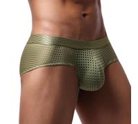 Generisch Slips pour homme en maille transparente - String érotique - Respirant - Fin - Sous-vêtements de sport - Sous-vêtements stretch, Vert clair., L