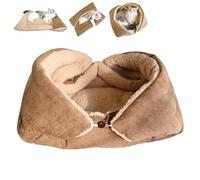 Generisch Soft Portable Pet Bed Pad for Cat Small Dog,Warm Cozy Pet Mat Blanket Cushion,Multifunctional Sleeping Spot for Kitten Puppy Winter (Light Brown, M)