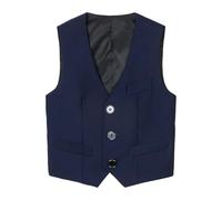 Generisch Sommer Sachen Gilet de costume formel avec 4 boutons pour garçons et petits enfants Chemise avec gilet pour garçons, Marine, 7-8 ans