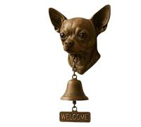 Generisch Sonnette de porte de bienvenue avec motif chien | Sonnette de porte rustique vintage montée au mur avec motif animal - Cloche avec tête de chien pour la porte d'entrée, pour portail et
