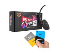 Generisch Sorry What Game, jeux de lecture de lèvres non censurés pour adultes, basé sur le défi des écouteurs, jeu de fête amusant pour les familles et les soirées de jeux (noir)